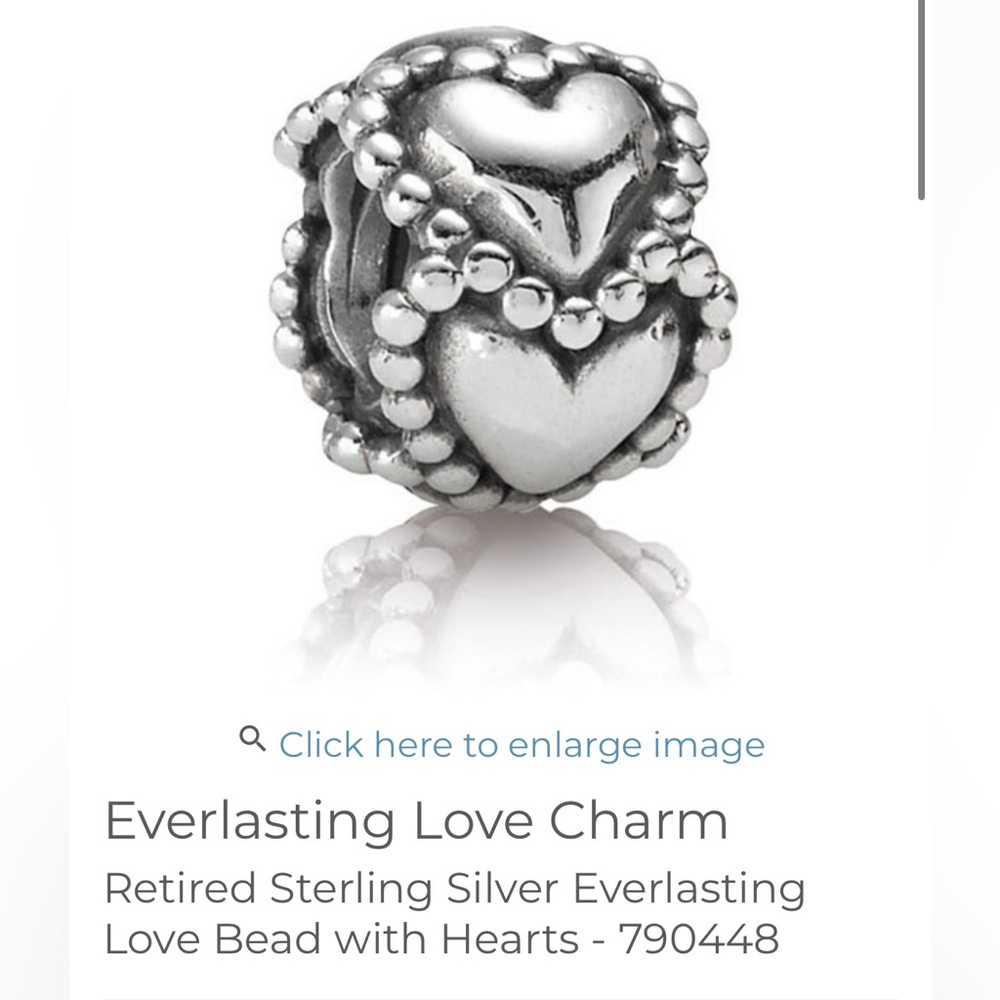 Pandora Retired Everlasting Dotted Hearts Charm